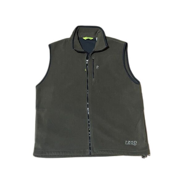 Izod Olive Fleece Vest Men’s Large – Great Layering Piece - Picture 2 of 10